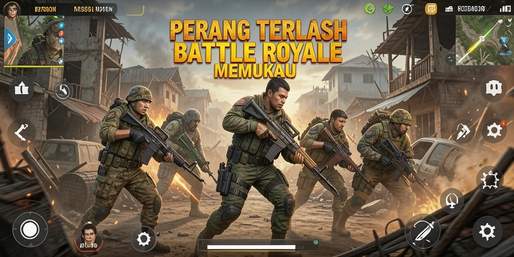 Gameplay seru dan mendebarkan di arena Battle Royale.