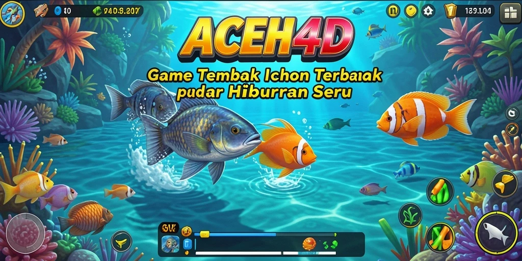 Tampilan gameplay ACEH4D dengan aksi tembak ikan yang seru.