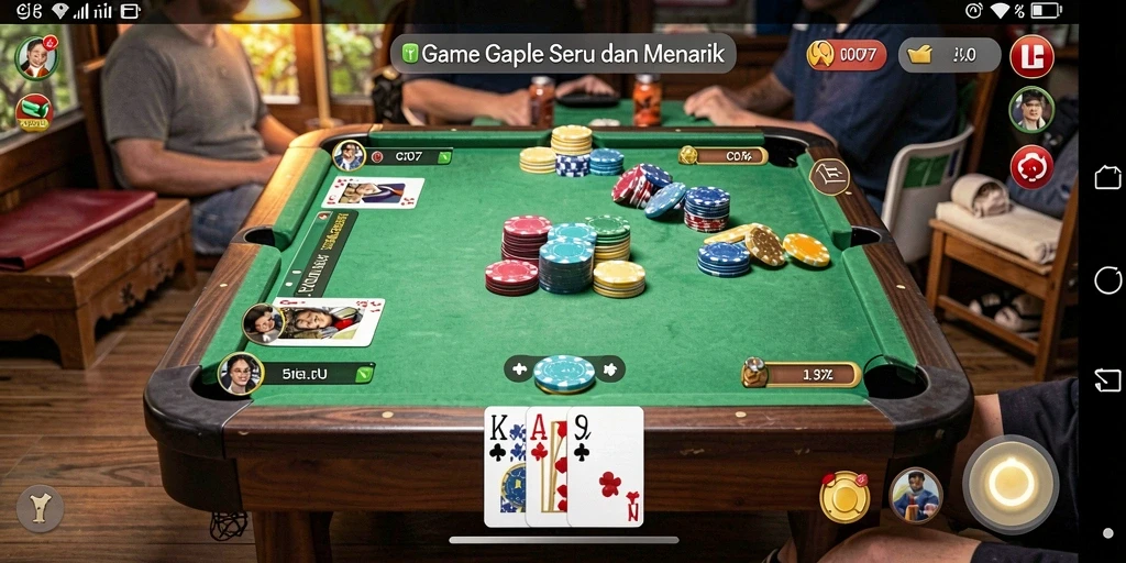 Tampilan utama C0077 menampilkan permainan Gaple yang seru dan interaktif.