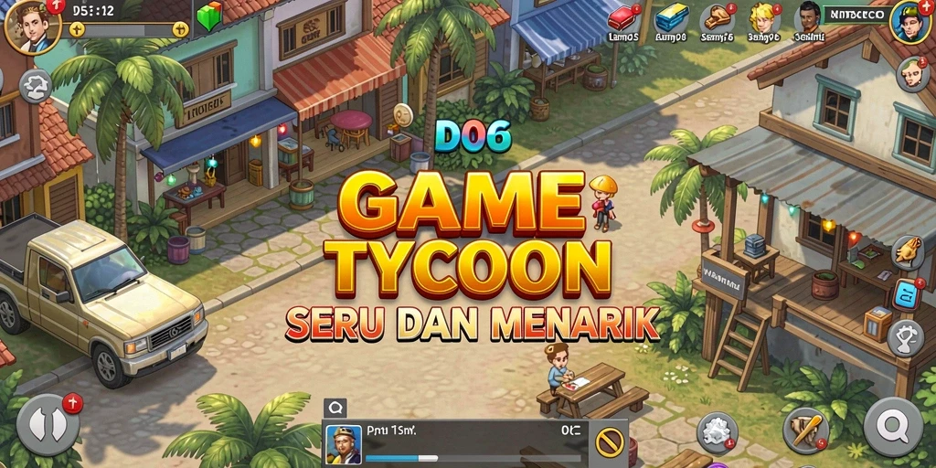 Screenshot D06 menunjukkan gameplay yang menarik dan strategi bisnis yang dinamis.