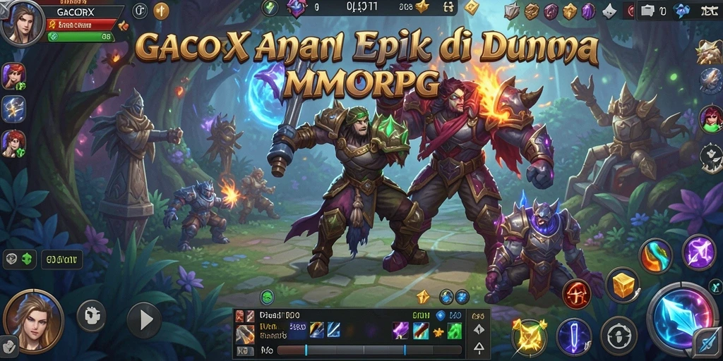 Screenshot GACORX menampilkan aksi pertempuran MMORPG yang intens.