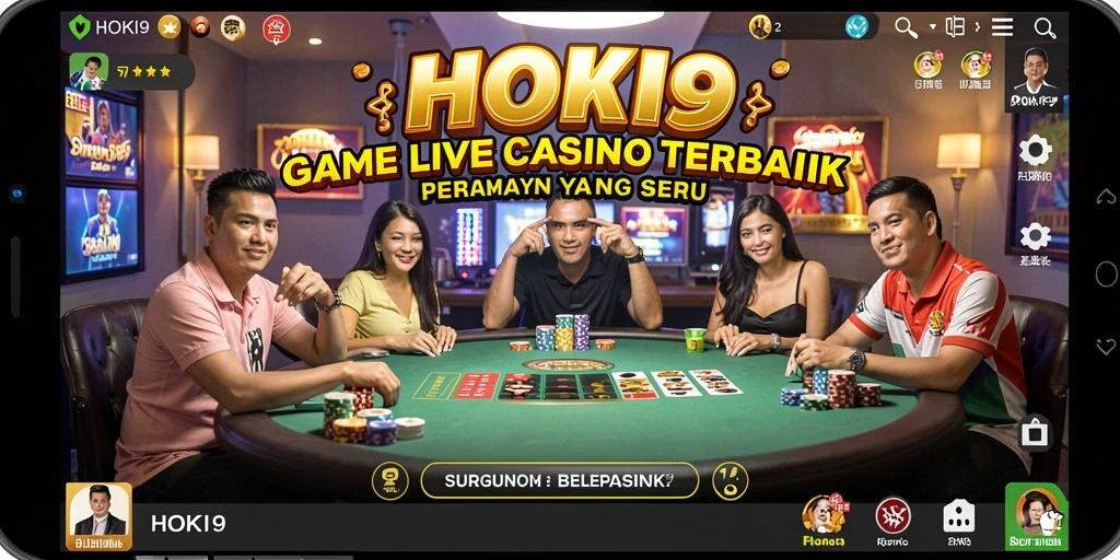 Tampilan gameplay Live Casino yang mendebarkan di HOKI9.