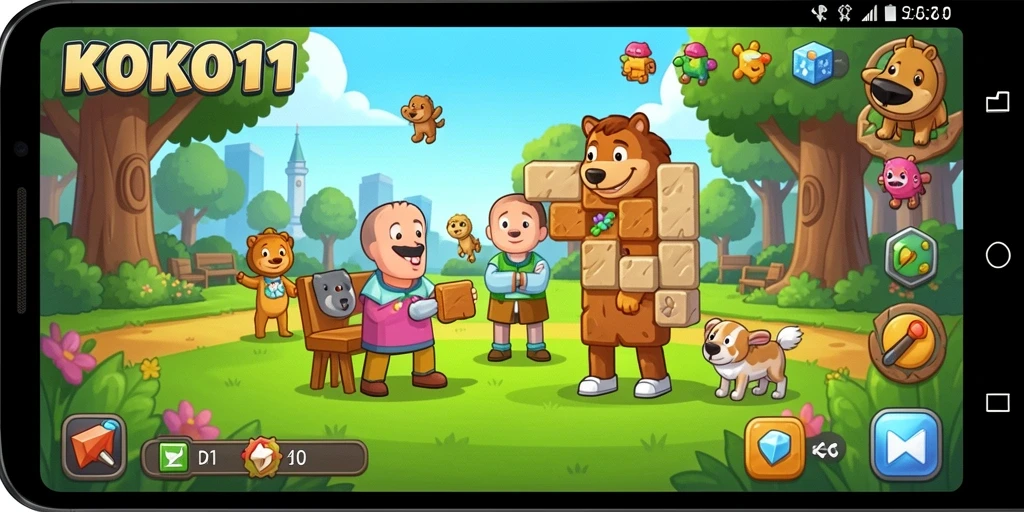 Tampilan gameplay KOKO11 yang menarik dan penuh warna.
