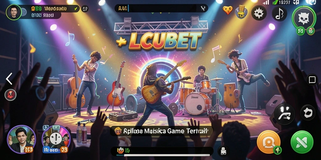 Tampilan gameplay LUCUBET yang menampilkan keseruan bermain musik.