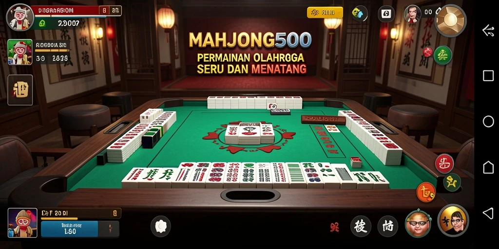 Tampilan menarik dari gameplay MAHJONG500 yang penuh kompetisi.