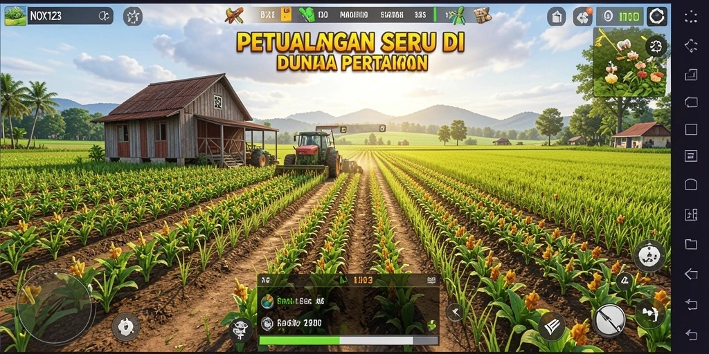 Tampilan gameplay seru di dunia pertanian NOX123.