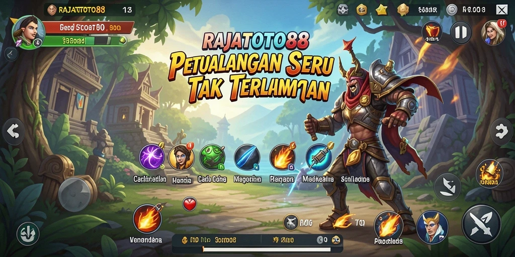 Tangkapan layar menampilkan petualangan mendebarkan dalam RAJATOTO88.