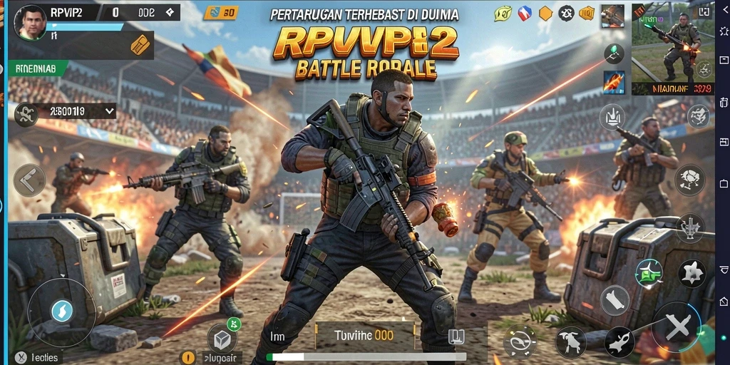 Tangkapan layar gameplay RPVIP2 saat momen epic di Battle Royale.
