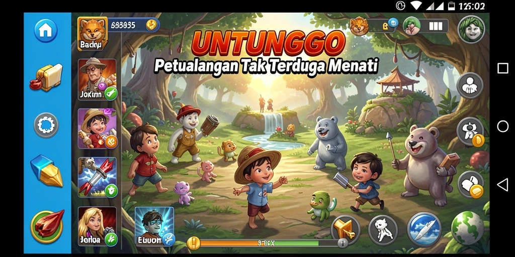 Tampilan gameplay seru di dunia petualangan UNTUNGGO.